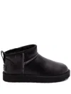 Ugg Classic Ultra Mini Leather Regenerate Boots In Black