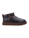 Ugg Classic Ultra Mini Leather Regenerated Boots In Black
