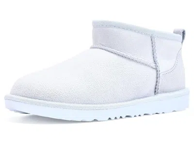 Ugg Classic Ultra Mini (little Kid/big Kid) Girl's Shoes Misty Wisteria : 3 Little Kid M, Suede/shearlin In White
