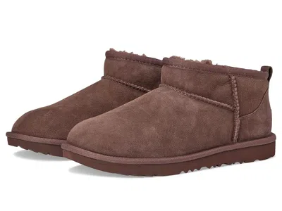 Ugg Classic Ultra Mini (little Kid/big Kid) Kids Shoes Burnt Cedar : 13 Little Kid M, Sheepskin In Brown