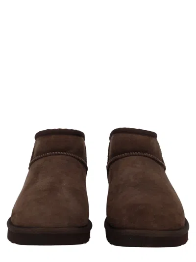 Ugg Classic Ultra Mini Low-cut Twinface Boots In Brown