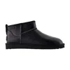 Ugg Classic Ultra Mini Leather Regenerated Boots In Black