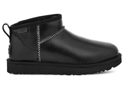 Pre-owned Ugg Classic Ultra Mini Lthr Regen Boot (women's) Sneakers In Black