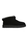 Ugg Classic Ultra Mini Maxi Curly Suede Ankle Boots In Black