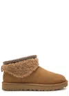 Ugg Classic Ultra Mini Maxi Curly Suede Ankle Boots In Tan