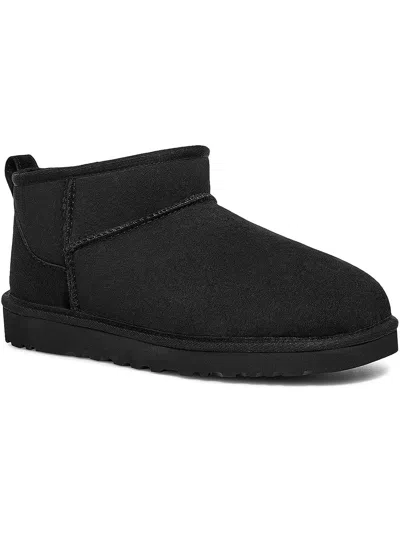 Ugg Classic Ultra Mini Mens Leather Cold Weather Chukka Boots In Black