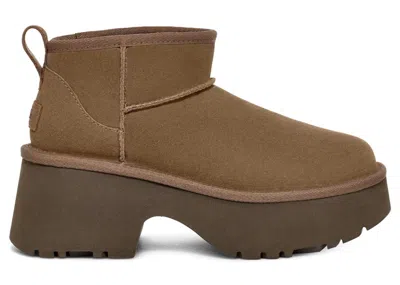 Pre-owned Ugg Classic Ultra Mini New Heights Boot (women's) Sneakers In Hickory