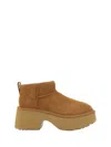 Ugg Brown 'ultra Mini New Heights' Boots In Beige