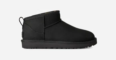 Ugg Classic Ultra Mini Nubuck Boot In Black