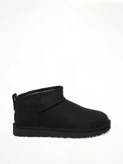 Ugg Classic Ultra Mini Nubuck Boots In Black