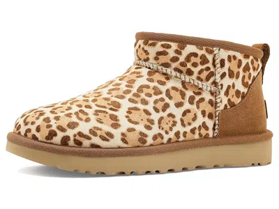 Ugg Stivaletto Donna Classic Ultra Mini Felicity Leopard Jasmine In Brown