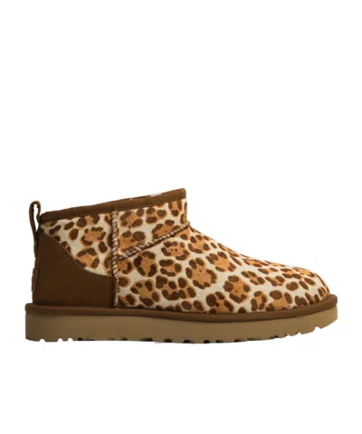 Ugg Classic Ultra Mini Plains Boots In Animal Print