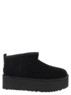 Ugg Ultramini Black Boots With Platform In Suede Woman In Black