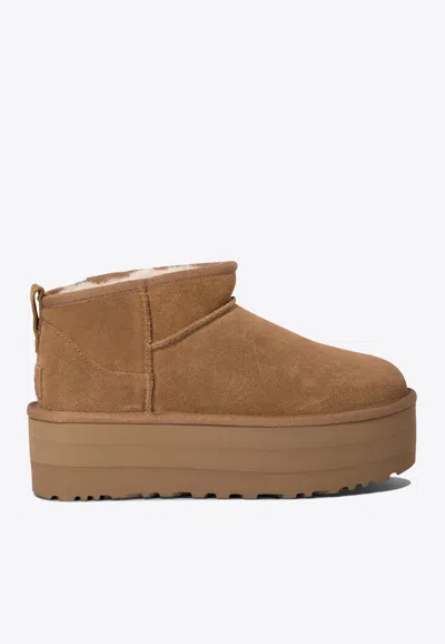 UGG CLASSIC ULTRA MINI PLATFORM ANKLE BOOTS