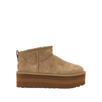Ugg Classic Ultra Mini Platform Ankle Boots In Brown