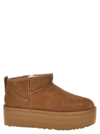 Ugg 'classic Ultra Mini Platform' Ankle Boots In Brown