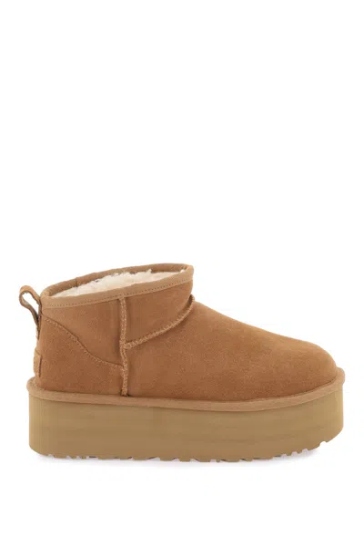 Ugg Classic Ultra Mini Platform Ankle Boots In Che Chestnut