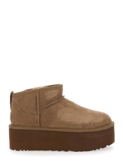 Ugg Classic Ultra Mini Platform Ankle Boots For Women In Brown
