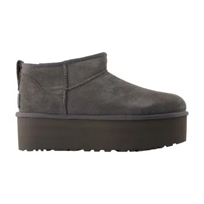 Ugg Classic Ultra Mini Platform Ankle Boots In Gray