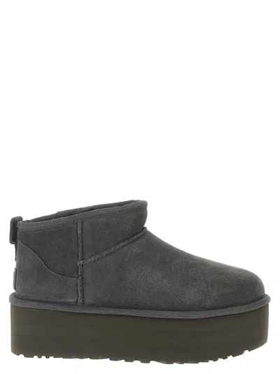 Ugg Classic Ultra Mini Platform Ankle Boots In Gray