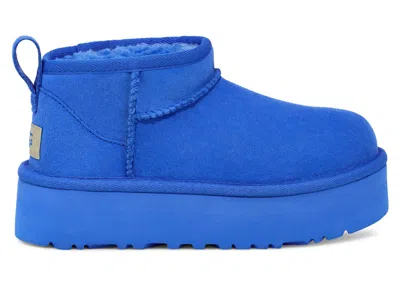 Pre-owned Ugg Classic Ultra Mini Platform Boot (kids) Sneakers In Big Sky Blue