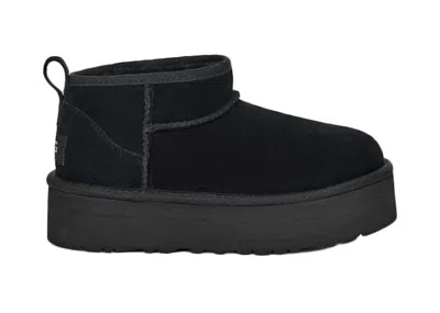 Pre-owned Ugg Classic Ultra Mini Platform Boot (kids) Sneakers In Black