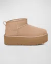 Ugg Classic Ultra Mini 1135092-san Platform Boots Women Sand Suede Comfort Ankle In Sand