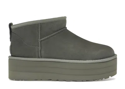 Pre-owned Ugg Classic Ultra Mini Platform Boot (women's) Sneakers In Moss Green