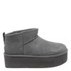 Ugg Grey Classic Ultra Mini Platform Booties In Gray
