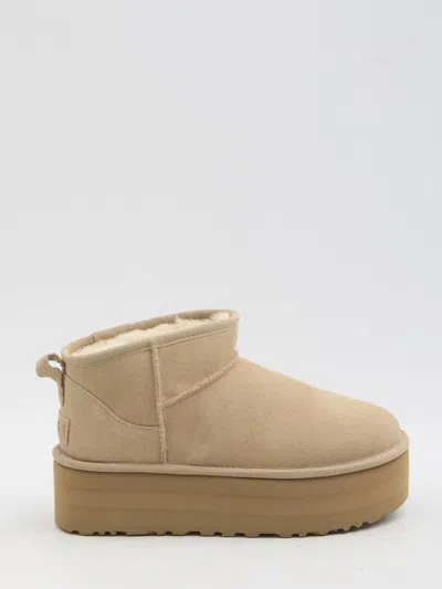 Ugg Classic Ultra Mini Platform Boots In Sand