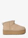 Ugg Classic Ultra Mini 1135092-san Platform Boots Women Sand Suede Comfort Ankle In Beige