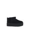 Ugg Ultramini Black Boots With Platform In Suede Woman In Black