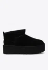 Ugg Ultramini Black Boots With Platform In Suede Woman In Black
