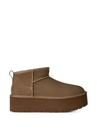 Ugg Classic Ultra Mini Platform Boots In Light Bronze In Brown