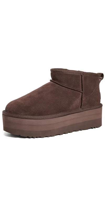 Ugg Classic Ultra Mini Platform Boots Burnt Cedar In Brown