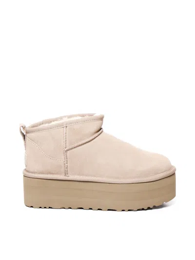 Ugg Classic Ultra Mini Platform Boots In Neutral