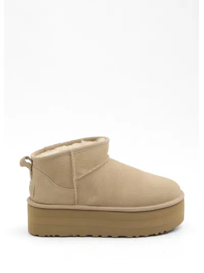 Ugg Classic Ultra Mini Platform Boots In Neutral