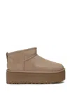 Ugg Sand Classic Ultra Mini Platform Boots In Neutrals