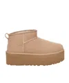 Ugg Classic Ultra Mini 1135092-san Platform Boots Women Sand Suede Comfort Ankle In Nude