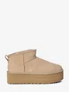 Ugg Classic Ultra Mini Platform Suede Boot In Neutral