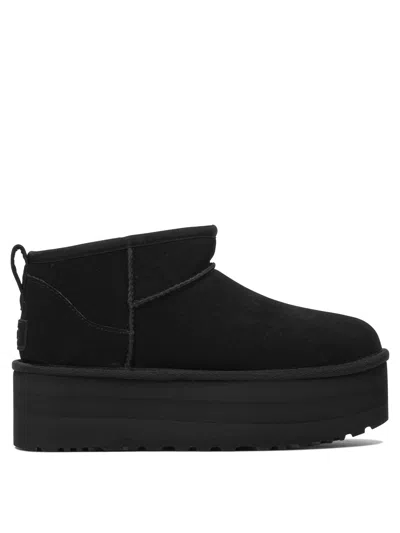 Ugg "classic Ultra Mini Platform" Pull-on Ankle Boots In Black