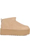 Ugg Classic Ultra Mini Platform Suede Ankle Boots In Brown