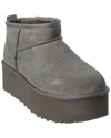 Ugg Classic Ultra Mini Platform Suede Boot In Gray