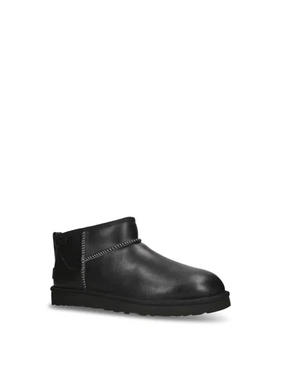 Ugg Classic Ultra Mini Regenerate Ankle Boots In Black