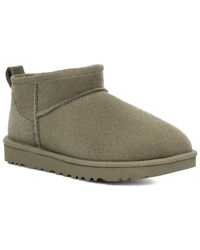 Ugg 10mm Classic Ultra Mini Shearling Boots In Olive Green