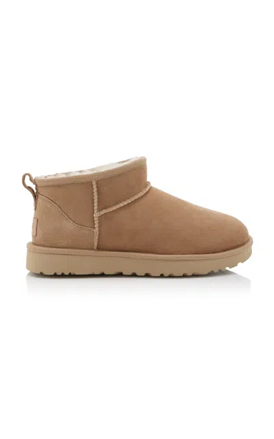 Ugg Classic Ultra Mini Shearling Boots In Neutral