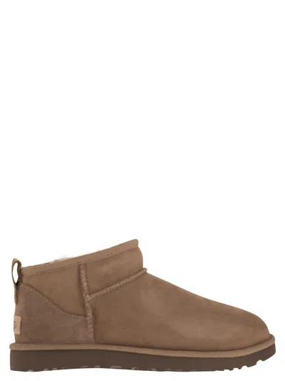 Ugg Classic Ultra Mini Sheepskin Boot In Brown