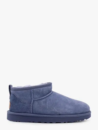 Ugg Classic Ultra Mini Suede Ankle Boots In Blue