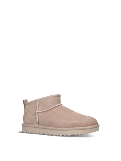Ugg Classic Ultra Mini Suede Ankle Boots In Neutral