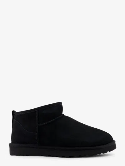 Ugg Classic Ultra Mini Suede Ankle Boots In Black
